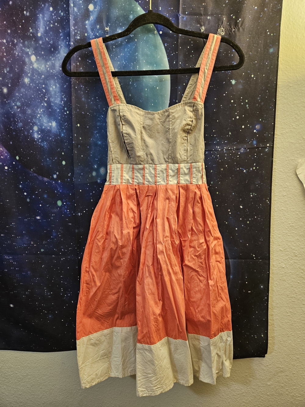 Silence + Noise Urban Outfitters Coral Colorblock Corset Dress Size S